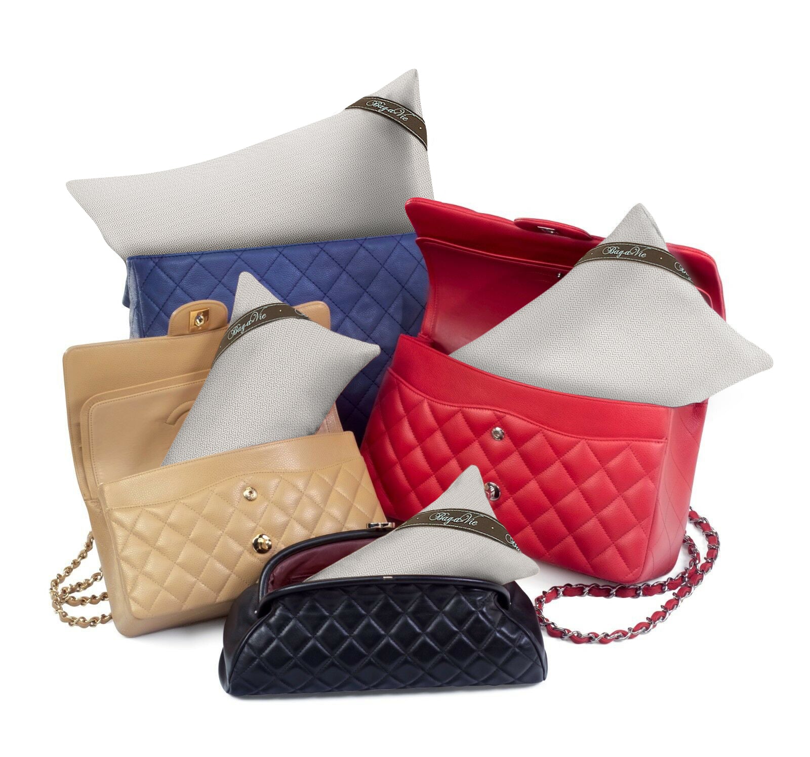 Classic 4 Pack Handbag Storage Pillow Shapers - HERRINGBONE