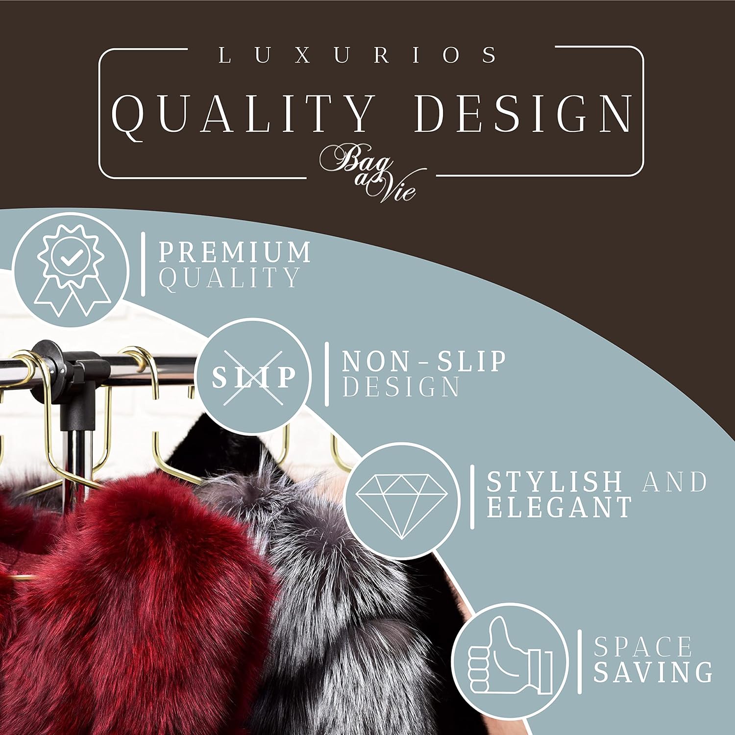 Premium Gold Metal Hangers – 6 Pack