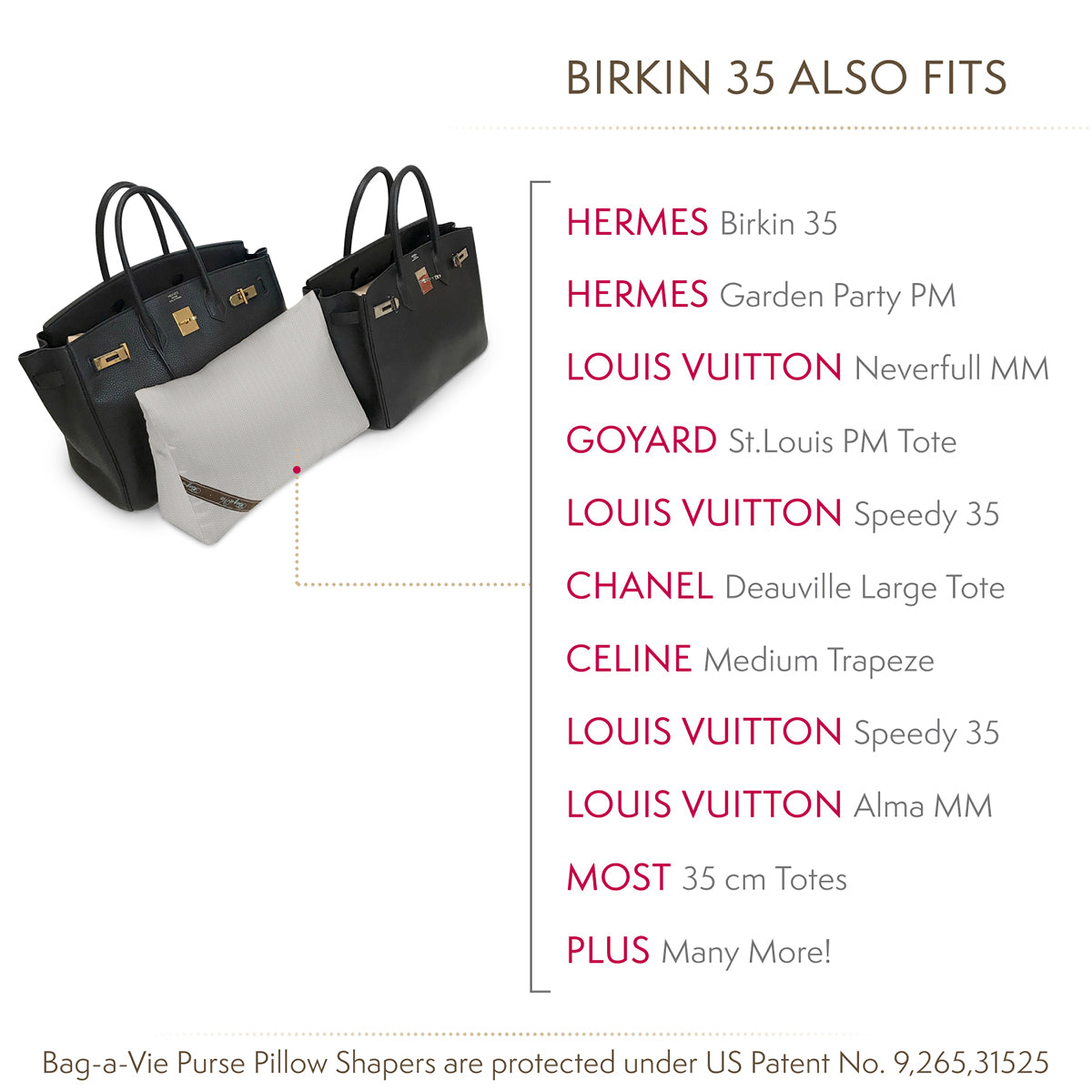 Custom Birkin 35 Handbag Storage Pillow Shaper