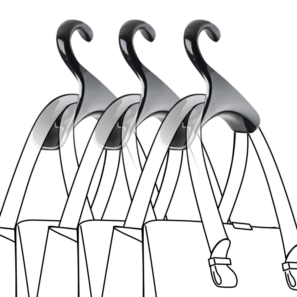 Handbag Hangers 3 Pack – Black