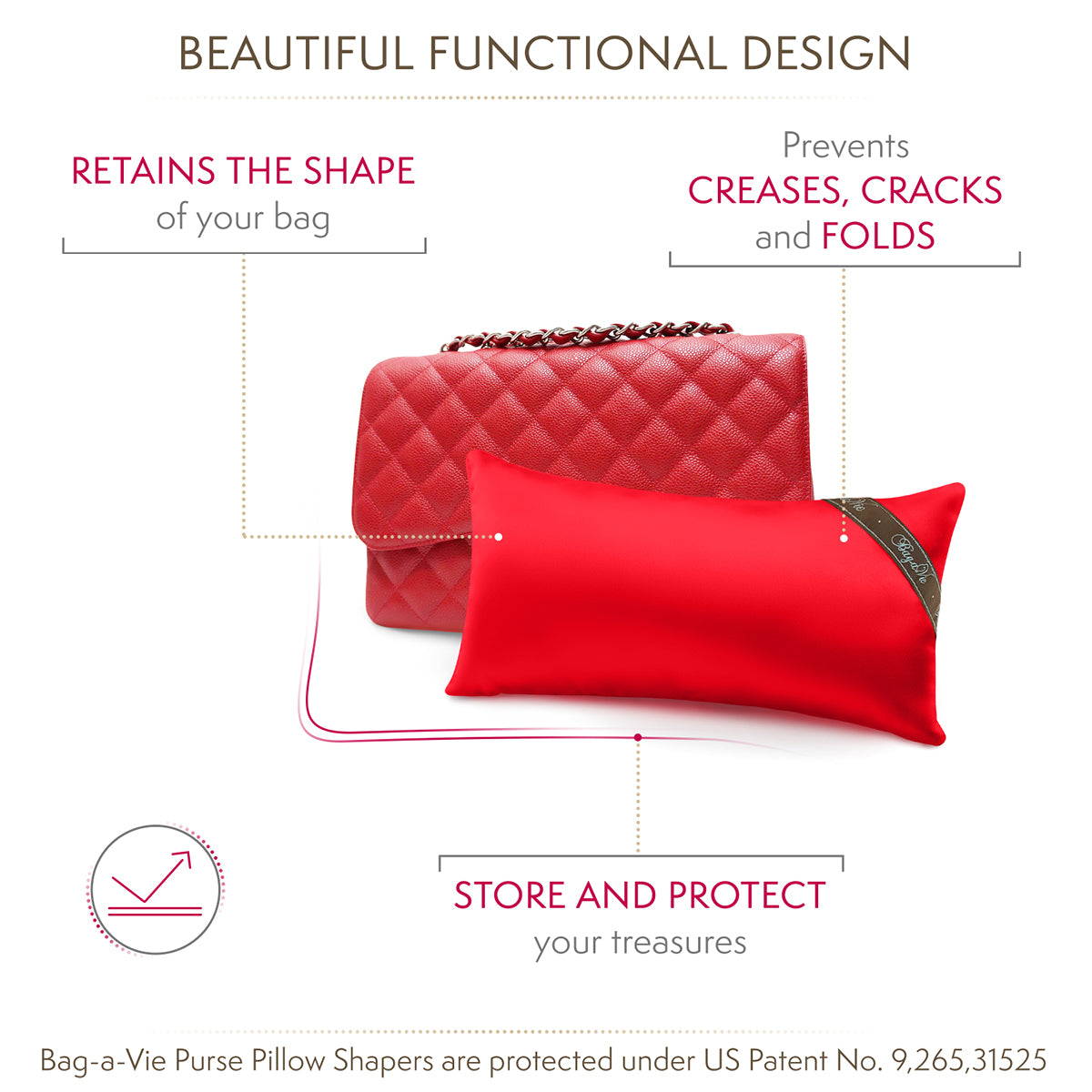 "Less Than Perfect" Classic Handbag Storage Pillow Shapers - Various Sizes and Colors