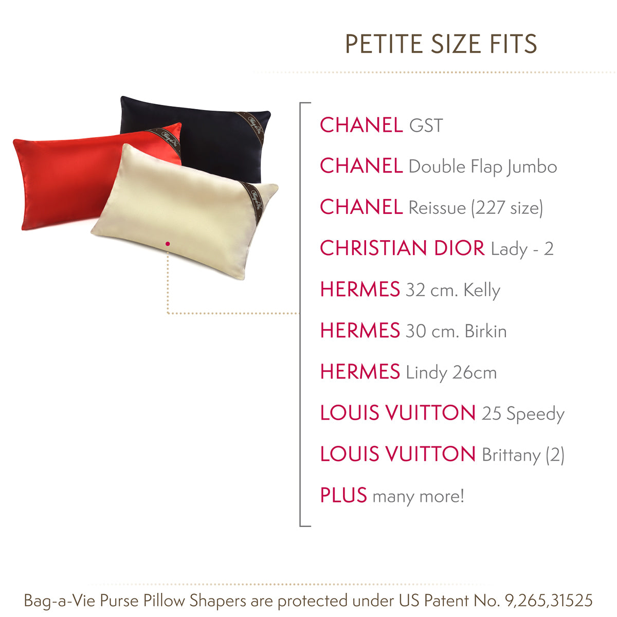 "Less Than Perfect" Classic Handbag Storage Pillow Shapers - Various Sizes and Colors