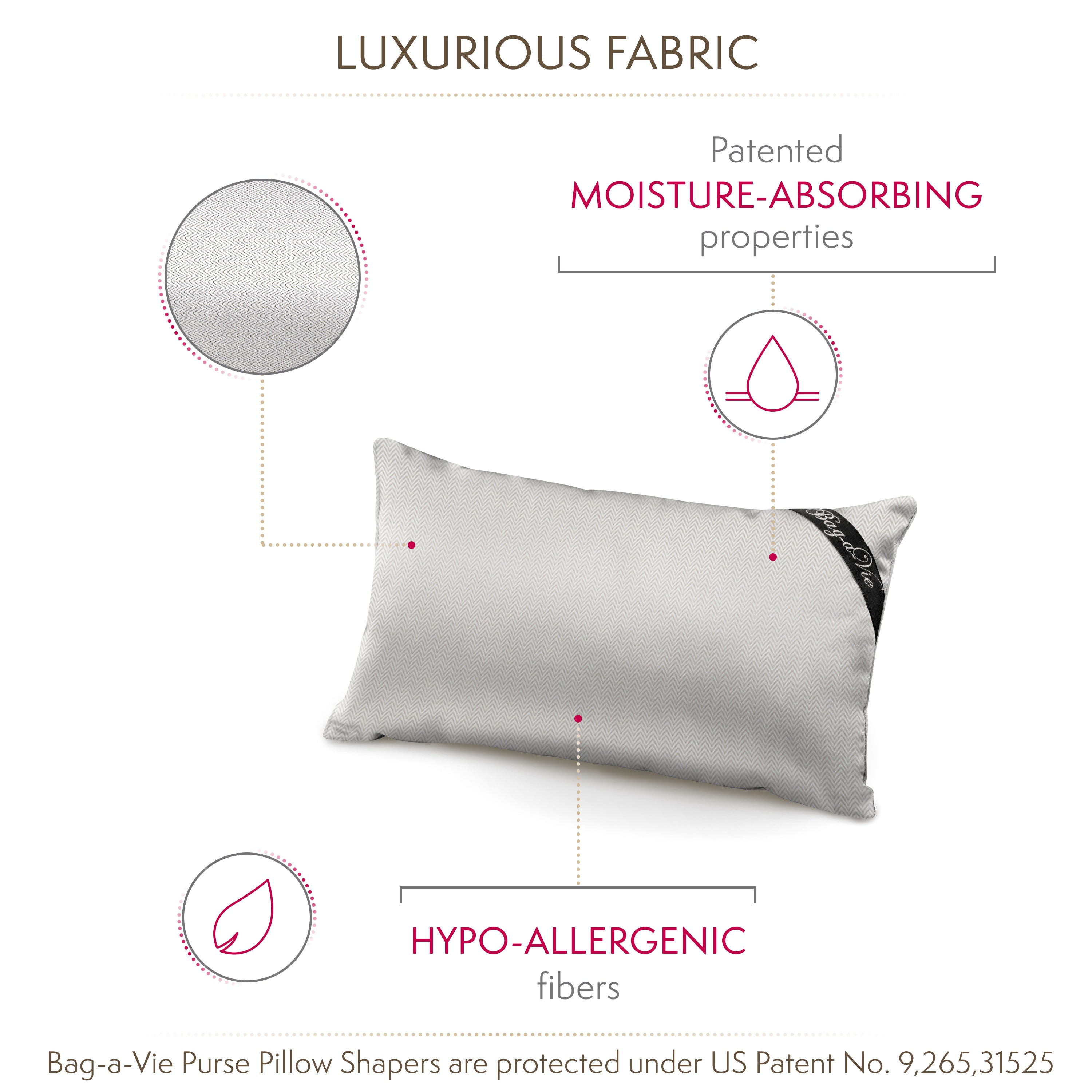Classic Medi Handbag Storage Pillow Shaper - HERRINGBONE