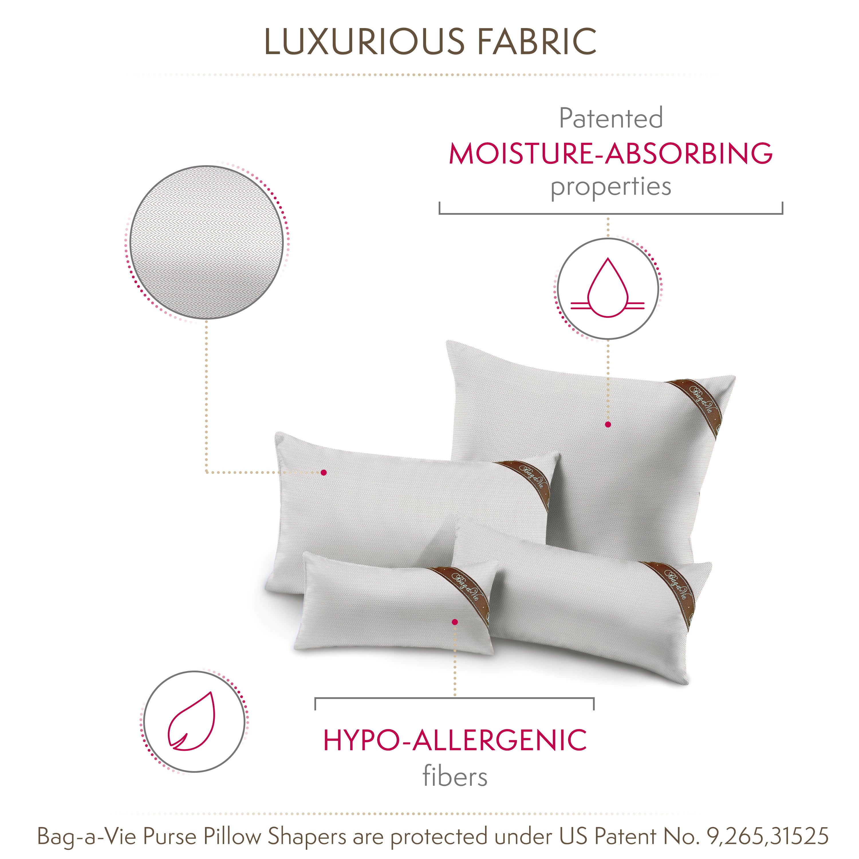 Classic 4 Pack Handbag Storage Pillow Shapers - HERRINGBONE