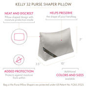 Custom Kelly 32 Handbag Storage Pillow Shaper - HERRINGBONE