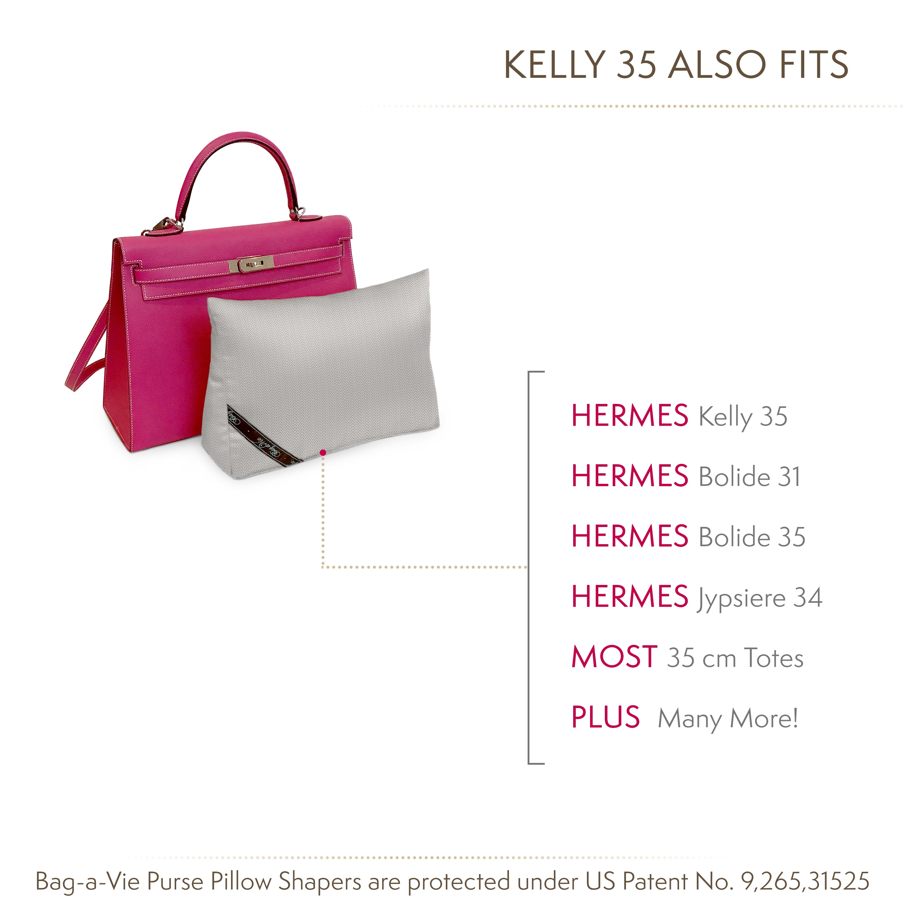 Custom Kelly 35 Handbag Storage Pillow Shaper