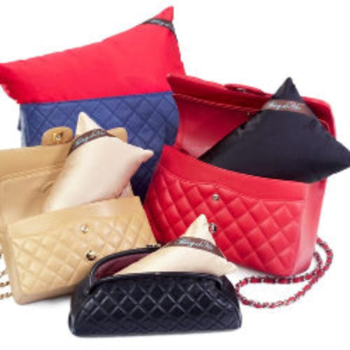Bag-a-Vie classic 4-pack handbag storage pillow shapers in various sizes inside quilted designer purses