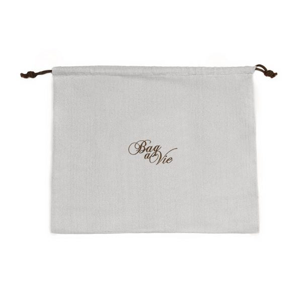 Bag-a-Vie natural herringbone canvas dustbag with drawstring closure for handbag storage