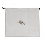 Bag-a-Vie natural herringbone canvas dustbag with drawstring closure for handbag storage