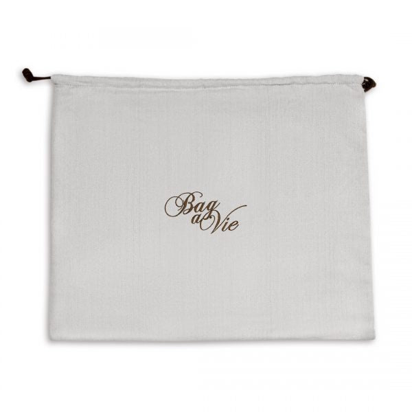 Bag-a-Vie natural herringbone canvas dustbag with drawstring closure for handbag storage