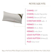 Bag-a-Vie classic petite herringbone handbag storage pillow shaper for maintaining purse shape and absorbing moisture.