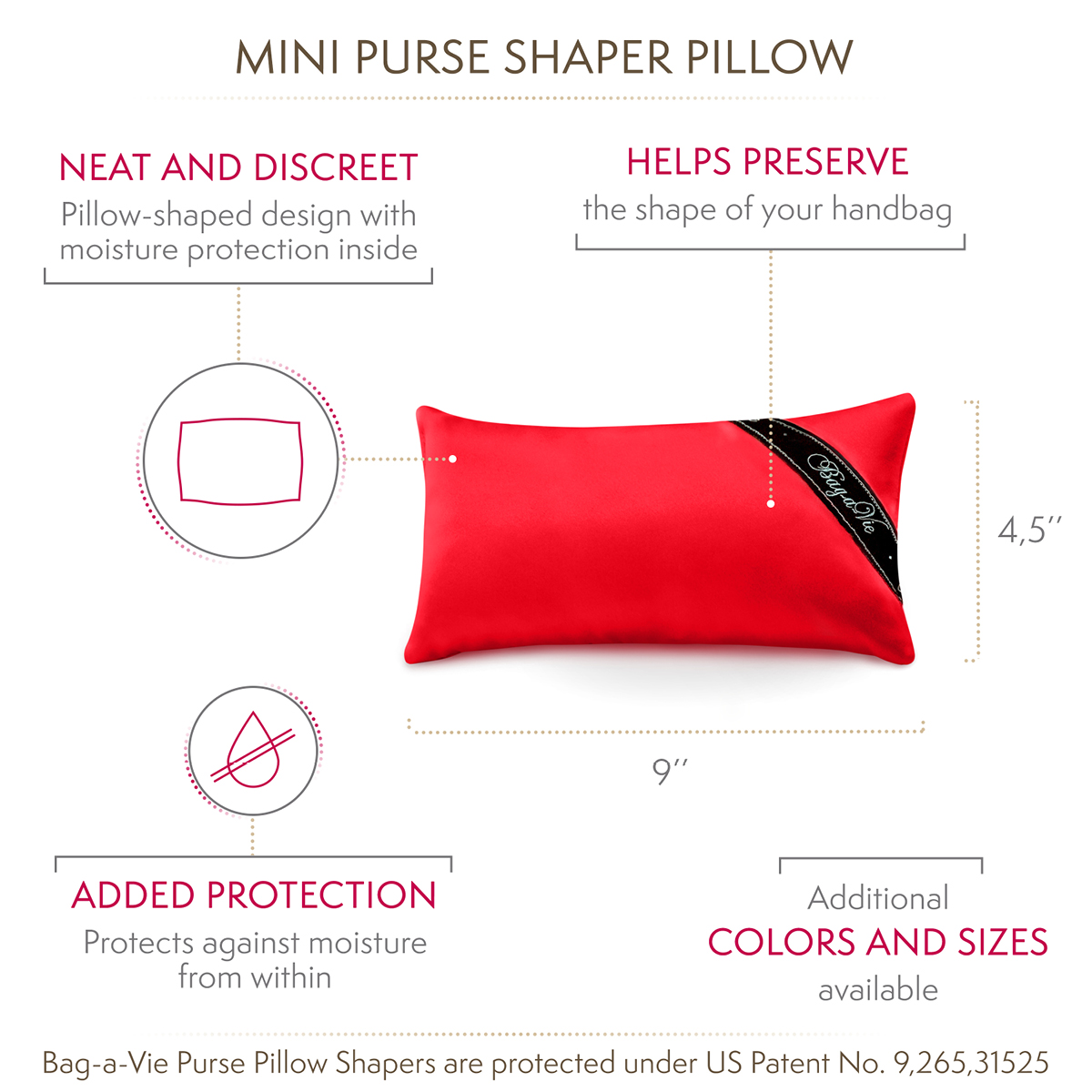 Classic Mini Handbag Storage Pillow Shaper - Bag-a-Vie