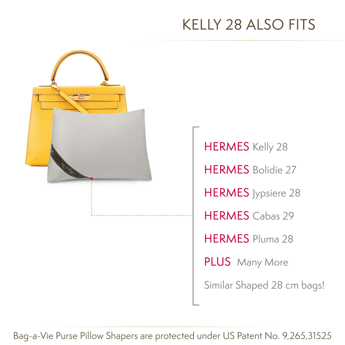 Bag Pillow for Hermès Kelly 28 Bag