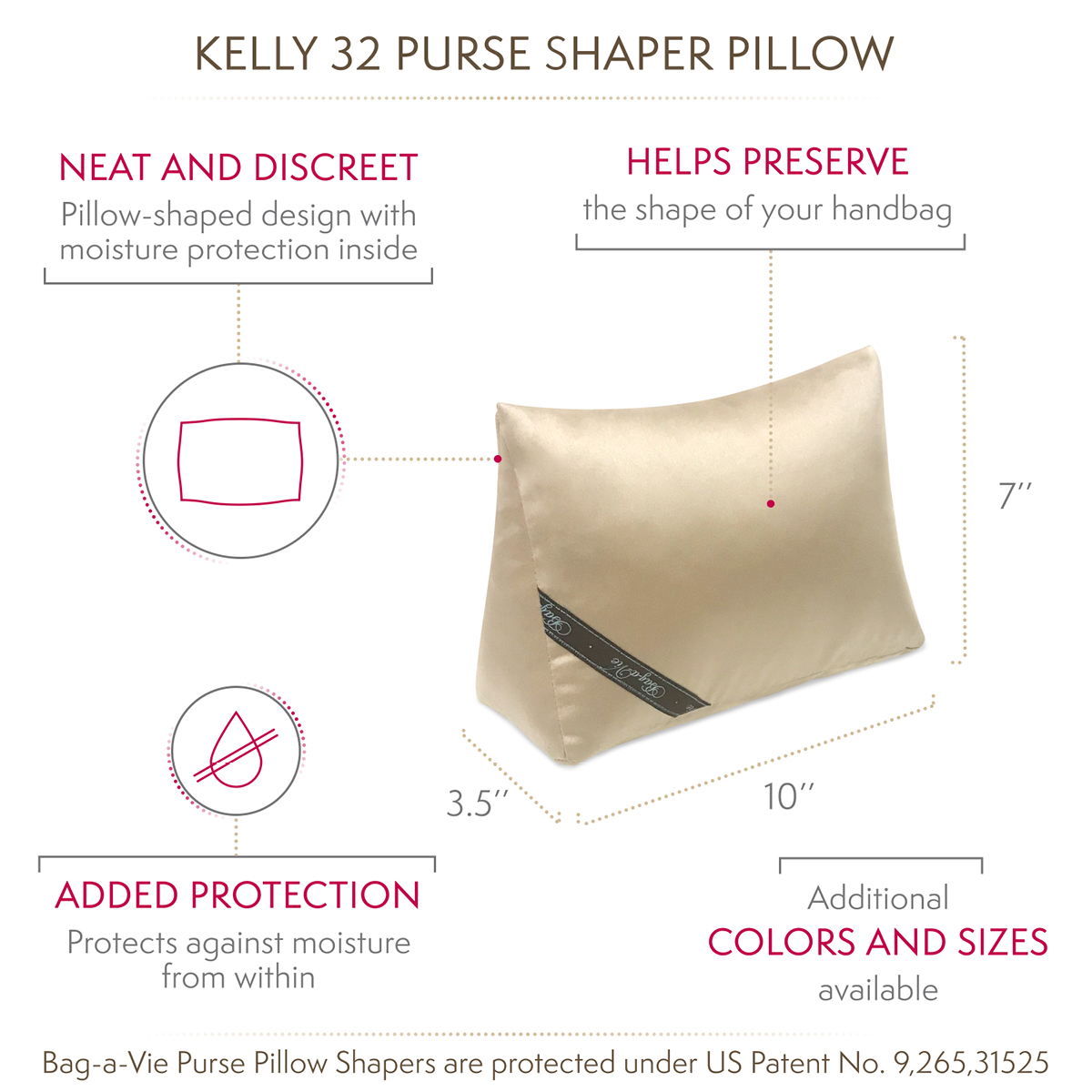 Bag-a-Vie Purse Shaper Pillow Insert - Herringbone