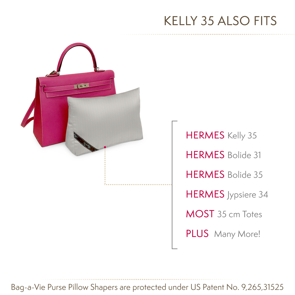 Bag Pillow Purse Shaper for H Kelly 