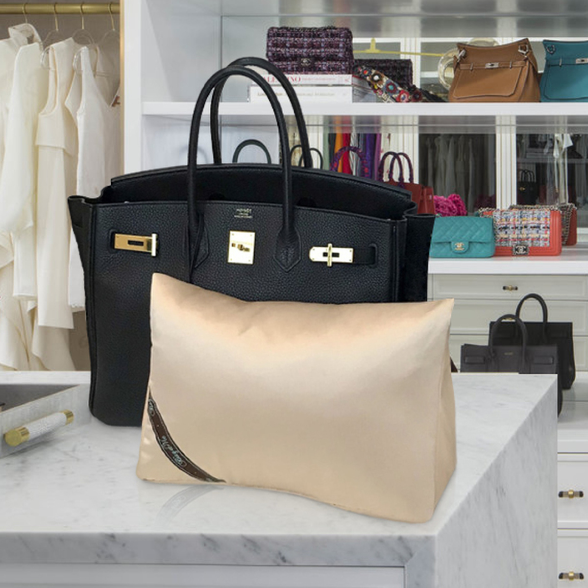 Top Grain Leather Birkin Bag DIY Kit - Birkin Inspired Bag Black - Large - Presell