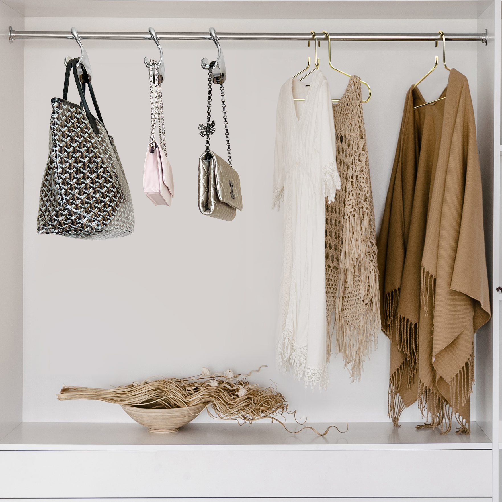 Wiosi Handbag Hanger 3 Pack - Durable Luxury Acrylic Holder Organizers Storage F
